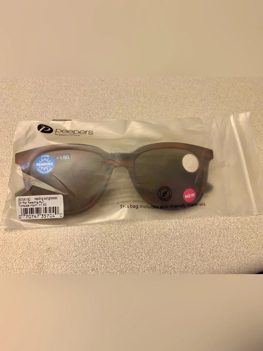 NWT Peepers Sunglasses Readers 1.50 Tortoise Horn